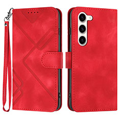 Funda de Cuero Cartera con Soporte Carcasa YX3 para Samsung Galaxy S22 Plus 5G Rojo