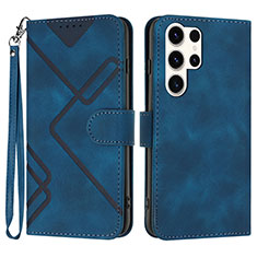 Funda de Cuero Cartera con Soporte Carcasa YX3 para Samsung Galaxy S24 Ultra 5G Azul