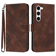 Funda de Cuero Cartera con Soporte Carcasa YX3 para Samsung Galaxy S25 5G Marron