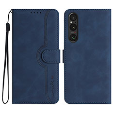 Funda de Cuero Cartera con Soporte Carcasa YX3 para Sony Xperia 1 V Azul