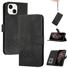 Funda de Cuero Cartera con Soporte Carcasa YX4 para Apple iPhone 13 Negro