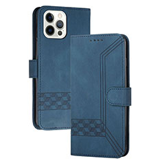 Funda de Cuero Cartera con Soporte Carcasa YX4 para Apple iPhone 13 Pro Azul