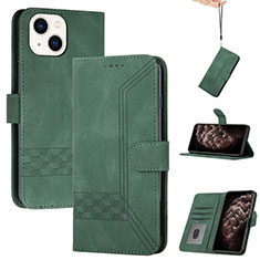 Funda de Cuero Cartera con Soporte Carcasa YX4 para Apple iPhone 13 Verde