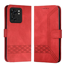 Funda de Cuero Cartera con Soporte Carcasa YX4 para Motorola Moto Edge (2023) 5G Rojo