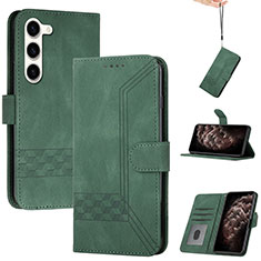 Funda de Cuero Cartera con Soporte Carcasa YX4 para Samsung Galaxy S22 5G Verde