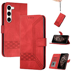 Funda de Cuero Cartera con Soporte Carcasa YX4 para Samsung Galaxy S23 5G Rojo