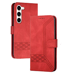 Funda de Cuero Cartera con Soporte Carcasa YX4 para Samsung Galaxy S24 5G Rojo