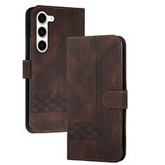 Funda de Cuero Cartera con Soporte Carcasa YX4 para Samsung Galaxy S25 Plus 5G Marron