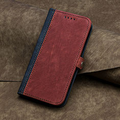 Funda de Cuero Cartera con Soporte Carcasa YX5 para Apple iPhone 15 Rojo