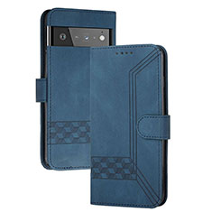 Funda de Cuero Cartera con Soporte Carcasa YX5 para Google Pixel 6 5G Azul