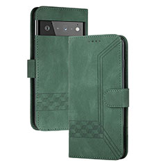 Funda de Cuero Cartera con Soporte Carcasa YX5 para Google Pixel 6 5G Verde