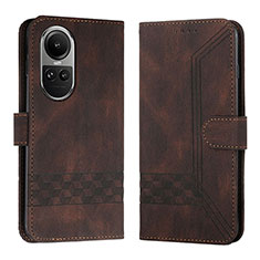 Funda de Cuero Cartera con Soporte Carcasa YX5 para Oppo Reno10 5G Marron