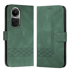 Funda de Cuero Cartera con Soporte Carcasa YX5 para Oppo Reno10 5G Verde