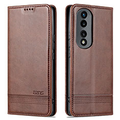 Funda de Cuero Cartera con Soporte Carcasa YZ1 para Huawei Honor 90 5G Marron