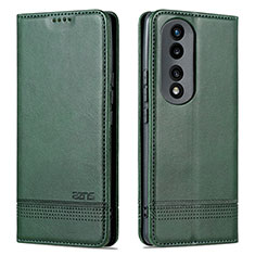 Funda de Cuero Cartera con Soporte Carcasa YZ1 para Huawei Honor 90 5G Verde