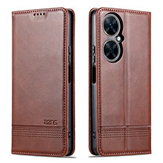 Funda de Cuero Cartera con Soporte Carcasa YZ1 para Huawei Nova 11i Marron