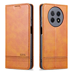 Funda de Cuero Cartera con Soporte Carcasa YZ1 para Huawei Nova Y91 Marron Claro