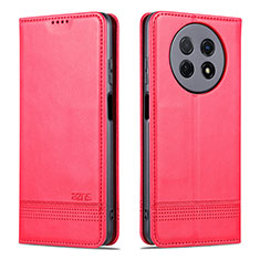 Funda de Cuero Cartera con Soporte Carcasa YZ1 para Huawei Nova Y91 Rosa Roja