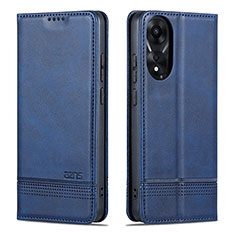 Funda de Cuero Cartera con Soporte Carcasa YZ1 para Oppo A78 4G Azul