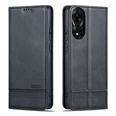 Funda de Cuero Cartera con Soporte Carcasa YZ1 para Oppo A78 4G Negro