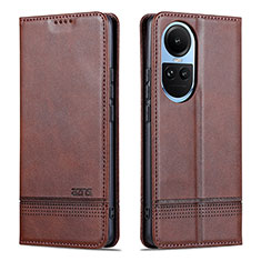 Funda de Cuero Cartera con Soporte Carcasa YZ1 para Oppo Reno10 5G Marron