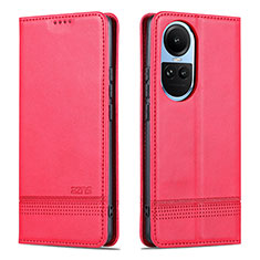 Funda de Cuero Cartera con Soporte Carcasa YZ1 para Oppo Reno10 5G Rosa Roja