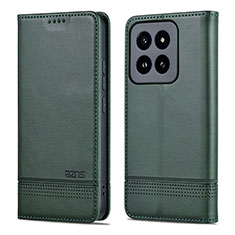 Funda de Cuero Cartera con Soporte Carcasa YZ1 para Xiaomi Mi 14 Pro 5G Verde