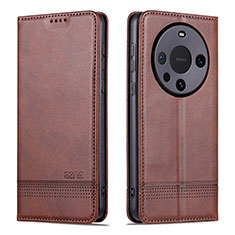 Funda de Cuero Cartera con Soporte Carcasa YZ2 para Huawei Mate 60 Pro Marron