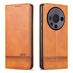 Funda de Cuero Cartera con Soporte Carcasa YZ2 para Huawei Mate 60 Pro Marron Claro