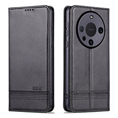 Funda de Cuero Cartera con Soporte Carcasa YZ2 para Huawei Mate 60 Pro Negro