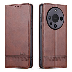 Funda de Cuero Cartera con Soporte Carcasa YZ2 para Huawei Mate 60 Pro+ Plus Marron