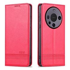 Funda de Cuero Cartera con Soporte Carcasa YZ2 para Huawei Mate 60 Pro+ Plus Rosa Roja