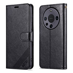 Funda de Cuero Cartera con Soporte Carcasa YZ4 para Huawei Mate 60 Pro+ Plus Negro