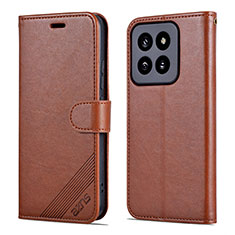 Funda de Cuero Cartera con Soporte Carcasa YZ4 para Xiaomi Mi 14 5G Marron