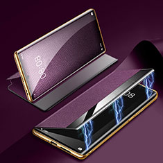 Funda de Cuero Cartera con Soporte Carcasa Z01 para Huawei P60 Morado