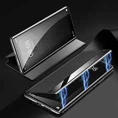 Funda de Cuero Cartera con Soporte Carcasa Z01 para Huawei P60 Pro Negro