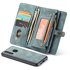 Funda de Cuero Cartera con Soporte Carcasa Z02 para Huawei P30 Lite XL Cian