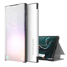 Funda de Cuero Cartera con Soporte Carcasa ZL1 para Samsung Galaxy A32 4G Plata