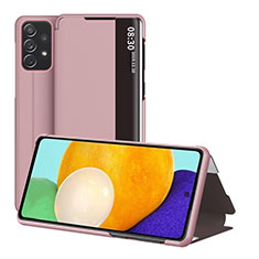 Funda de Cuero Cartera con Soporte Carcasa ZL1 para Samsung Galaxy A52s 5G Oro Rosa