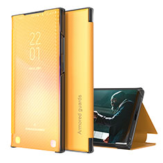 Funda de Cuero Cartera con Soporte Carcasa ZL1 para Samsung Galaxy M02 Amarillo