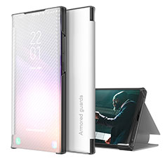 Funda de Cuero Cartera con Soporte Carcasa ZL1 para Samsung Galaxy M02 Plata