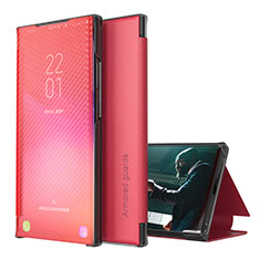 Funda de Cuero Cartera con Soporte Carcasa ZL1 para Samsung Galaxy M21s Rojo