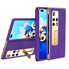 Funda de Cuero Cartera con Soporte Carcasa ZL2 para Huawei Mate X2 Morado