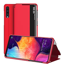 Funda de Cuero Cartera con Soporte Carcasa ZL2 para Samsung Galaxy A30S Rojo