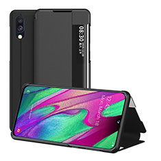 Funda de Cuero Cartera con Soporte Carcasa ZL2 para Samsung Galaxy A40 Negro