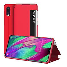 Funda de Cuero Cartera con Soporte Carcasa ZL2 para Samsung Galaxy A40 Rojo