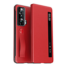 Funda de Cuero Cartera con Soporte Carcasa ZL3 para Huawei Honor Magic Vs Ultimate 5G Rojo