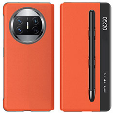 Funda de Cuero Cartera con Soporte Carcasa ZL4 para Huawei Mate X5 Naranja