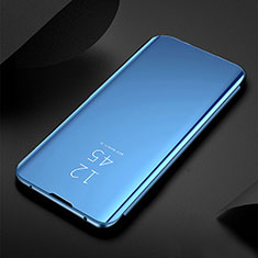 Funda de Cuero Cartera con Soporte Espejo Carcasa L01 para Apple iPhone 14 Azul Cielo