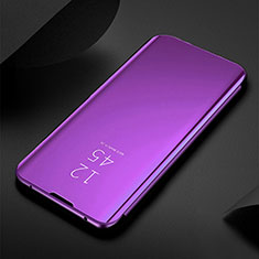 Funda de Cuero Cartera con Soporte Espejo Carcasa L01 para Apple iPhone 15 Plus Morado